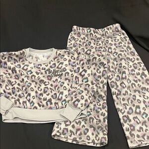 Justice Gray and Pink Leopard Pajama Set